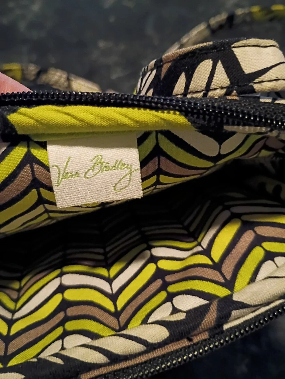 Quilted Floral Crossbody Vera Bradley Bag in Lime Green, Gray, Black And White